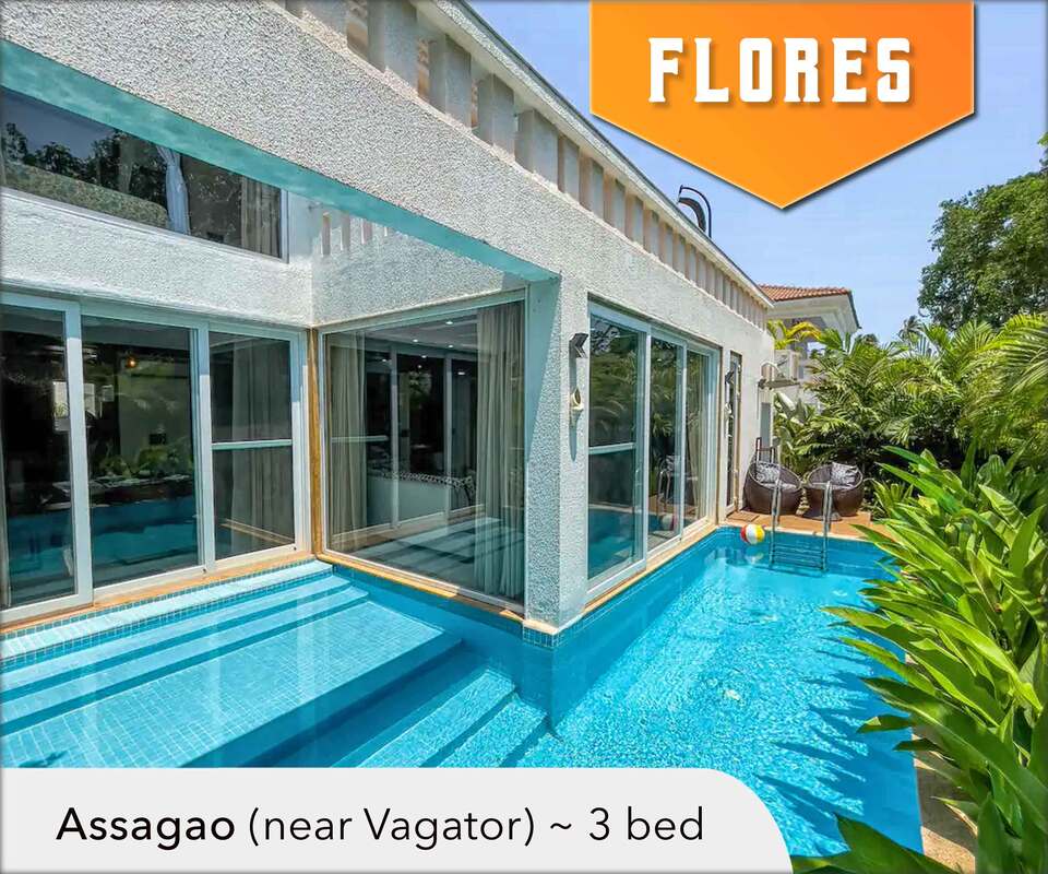 assagao near vagator luxury pool villa for rent
