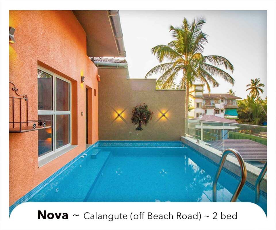 rent 2 bed villa with pool near calangute beach in goa