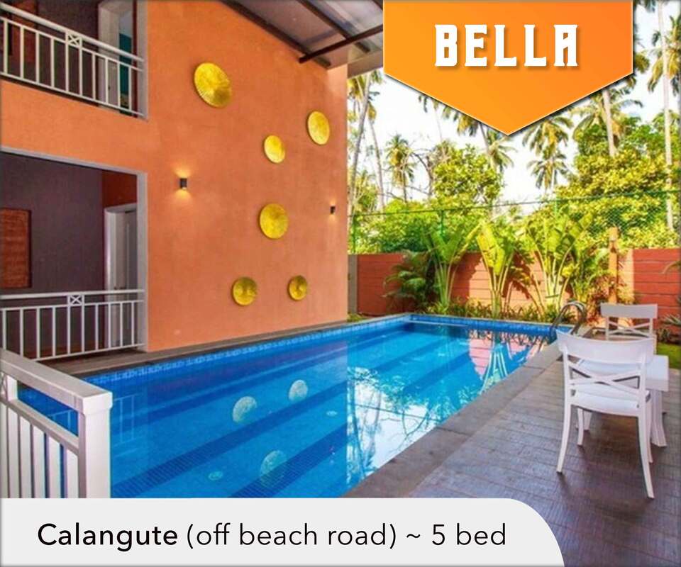 avion 5 bed villa bella with pool in calangute