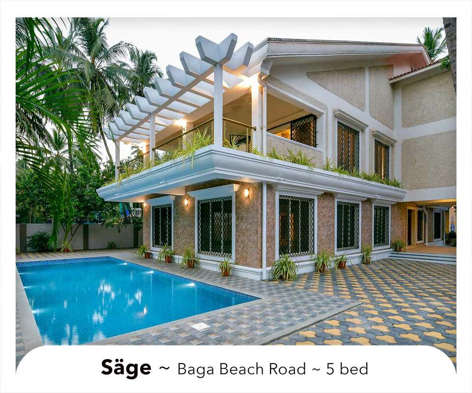 best goa baga villa pool night market for rent